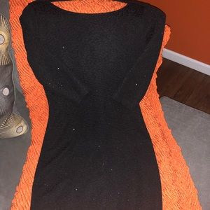 Black cocktail dress with sleeves